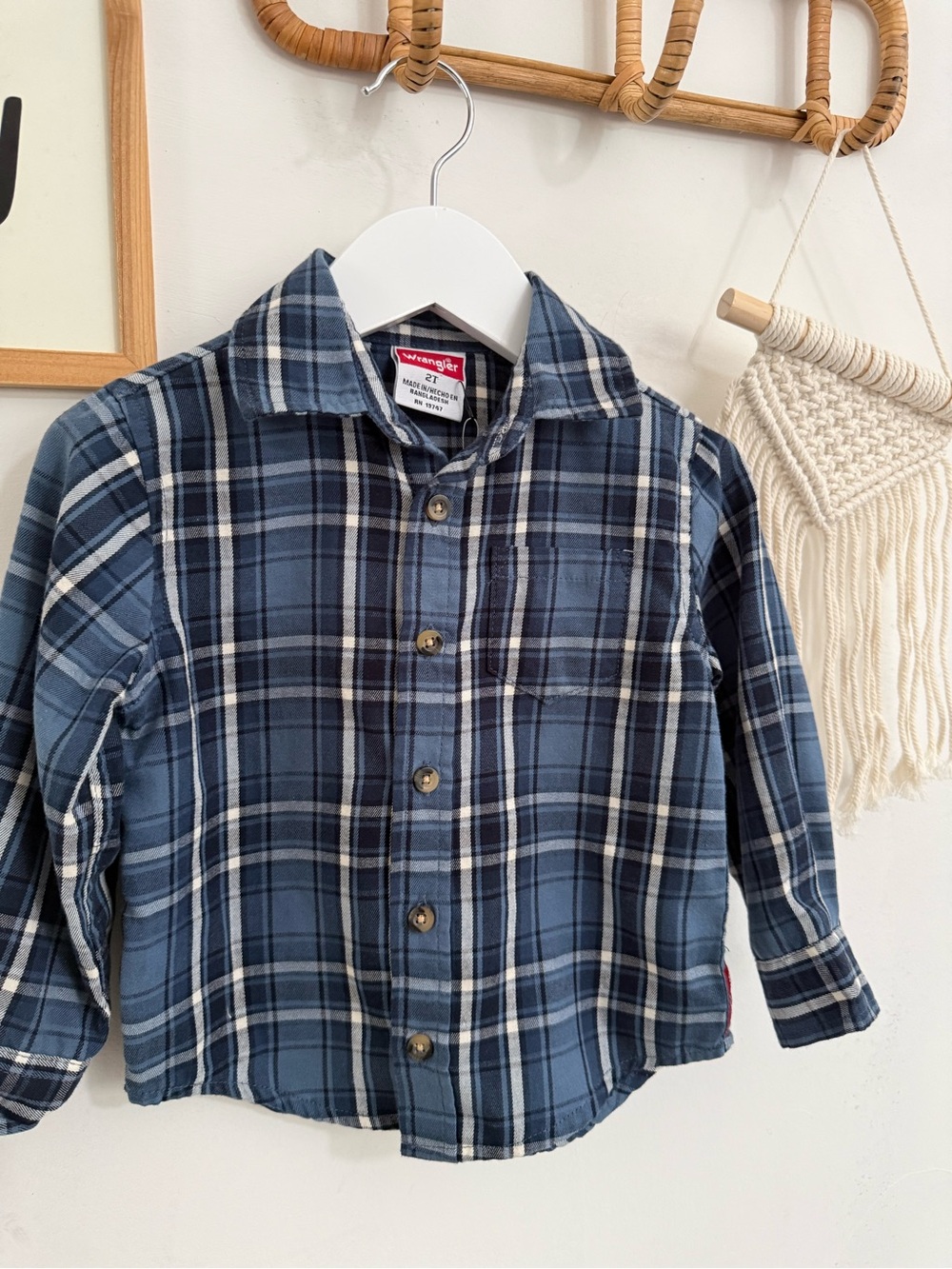 Wrangler - 2T - plaid button up shirt